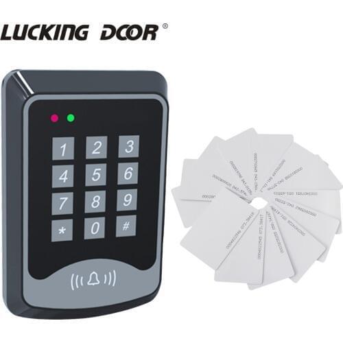 125Khz RFID Proximity Card Keypad Access Control System Device Machine RFID Card Reader Door Lock System 1000 user Keyfobs Cover