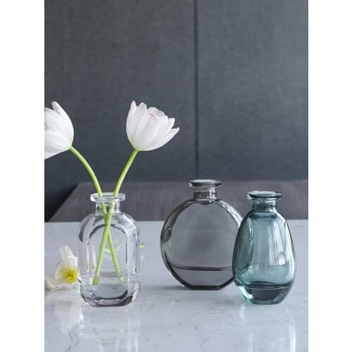 Modern Creative Glass Vase Yerrarium Mini Colorful Flower Bottle Wedding Cute Room Home Decoration Accessories