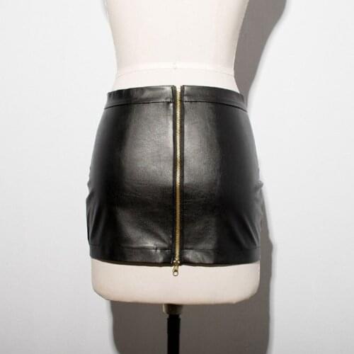 Black Skirt High Waist Women Mini Skirt Sexy Micro Tight Pencil Faux Leather Skirt Zipper PU Bodycon Push UP Hip Sexy Jupe mujer