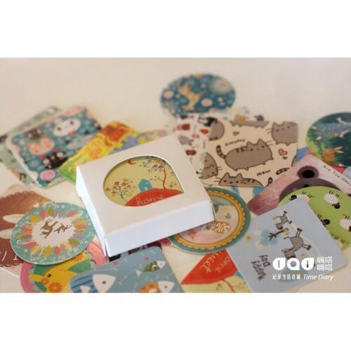 1 lot = 76pcs Cute Animal vintage stickers DIY Scrapbooking Gift Envelop seal sticker Decoration Sticker