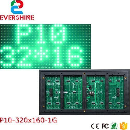 10mm pixel outdoor single red color 320x160 32x16 p10 led sign module p10 single color green panel