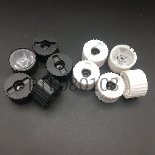 10pcs 5/8/15/25/30/45/60/90/120 degrees LED Lens With white Holder For 1W 3W 5W High Power LED Lamp Light