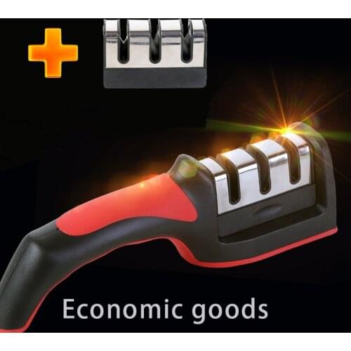 [2 Grinding head] NEW 3 STAGE sharpener fast diamond sharpening Stone multi-function kitchen Whetstone knife tool handheld