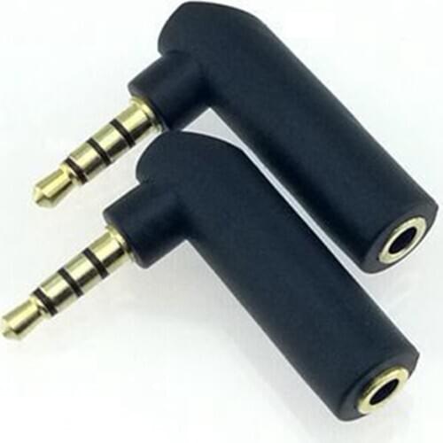 3Pcs Gold-plated Connector 3.5 Jack Right Angle Female to 3.5mm 4Pole Male Audio Stereo Plug L Shape Jack Adapter Connector