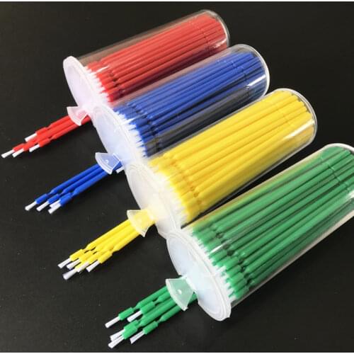 400pcs (4bottles) Dental Lab Long Disposable Micro Applicators Brushes Dental Brush
