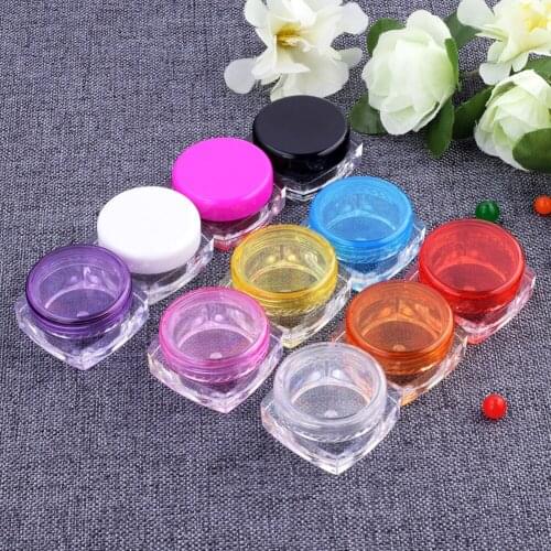 50Pcs/set Empty Cosmetic Jars Pot Clear Cream Box Small Plastic Makeup Powder Sample Lip Balm storage container Mini Bottle Vial