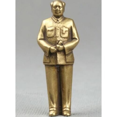 51MM Curio Chinese Bronze Exquisite Great Leader Mao Zedong Personage Statue