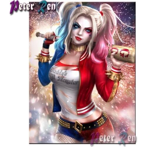 5d Diamond Painting DIY full Square\Round Rhinestone diamond Embroidery Mosaic Anime girl Harley pictures Home Decoration