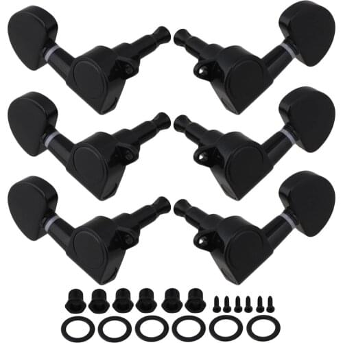 6x Black Guitar String Tuning Pegs Tuners Machine Heads