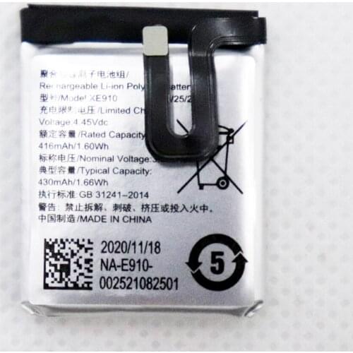 2pcs/lot 3.8v 416mah XE910 Batteries For OPPO XE910 Watch Magic Smart watch Battery