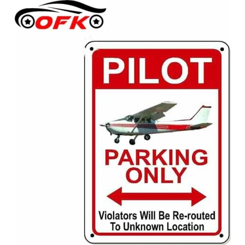 Car Stickers Decor Motorcycle Decals Pilot Parking Only Sign Decorative Accessories Creative Sunscreen Waterproof PVC,13cm*9cm