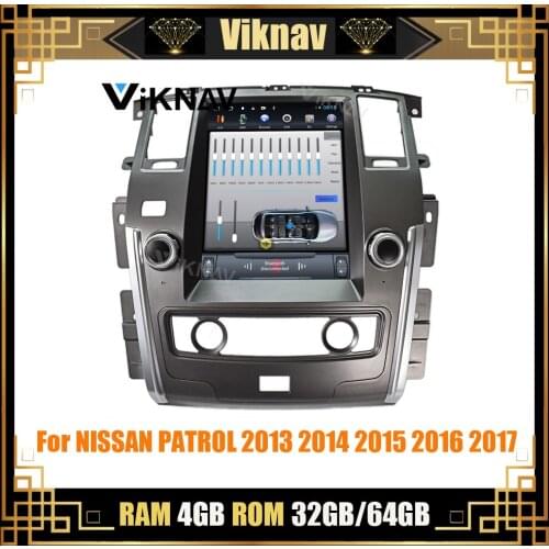 Car GPS navigation multimedia player radio for NISSAN PATROL 2013-2017 auto video DVD player vertical screen 12.1 inch