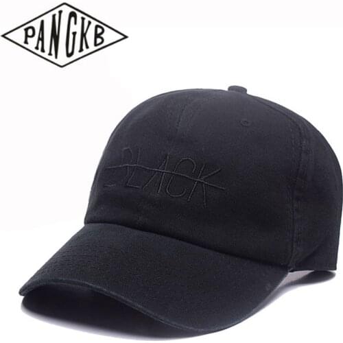PANGKB Brand BLACK CURVED CAP Spring hip hop baseball cap for men women adult outdoor adjustable casual sun snapback hat