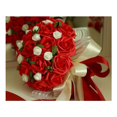 Wedding bouquet buque de noiva bridal bouquet Handmade Ribbon Flower Bouquets Bridal Bouquet Ivory Boque noiva Accept