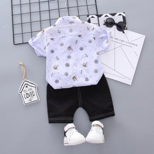 Children Summer Fashion Clothing Suit Baby Boys Girls Cartoon PRINTE Leaves T Shirt Shorts 2Pcs/sets Kid Infant Casual Clothes