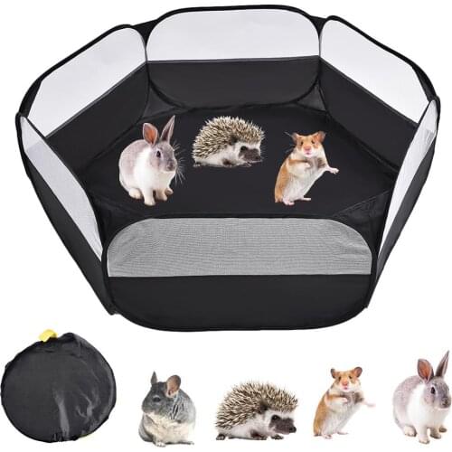 Pet Playpen Foldable Small Animals Cage Tent Pop Up Exercise Fence for Dog Cat Rabbits Hamster Portable Outdoor Yard Fence