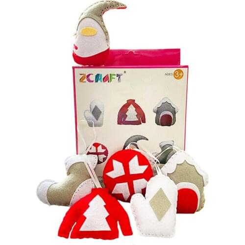 Kids Felt Sweing Dolls Kit DIY Christmas Ornaments Set Crafts Kit Christmas Pendant Kids Xmas Gift Toy Christmas Tree Decoration