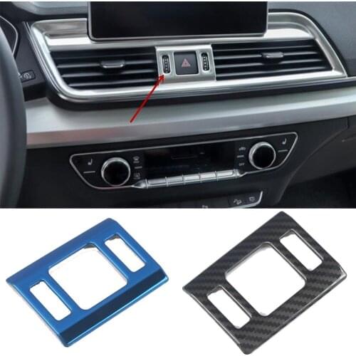 For Audi Q5 Q5L 2018 2019 2020 2021 Stainless Steel Car Console Warning Light Decorative Frame Cover Sticker Trim Accessories