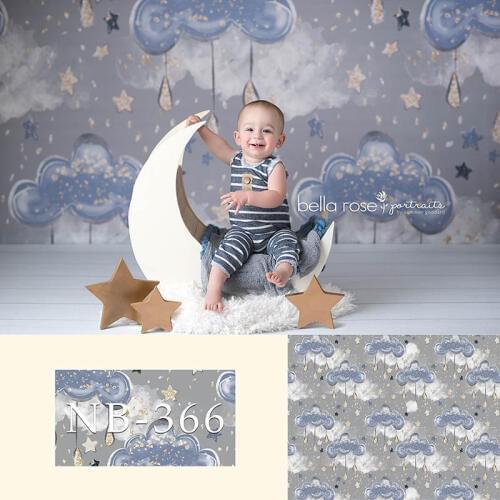 Newborn Raining Dark Clouds Star Photography Backdrops Photographic Background Baby Shower Decorations Photocall Photo Studio