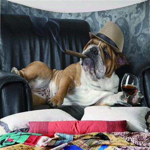 Smoking and Drinking Dogs Tapestries Perfectly Decorated