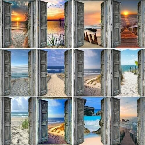 HUACAN Sunset Scenery Pictures By Number Door Kits Home Decoration Painting By Number Landscape HandPainted Art Gift