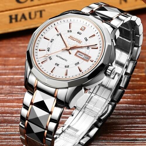JSDUN 2021 Luxury Brand Business Mens Automatic Mechanical Watch Sapphire Casual Japanese Movement Stainless Steel Watch 8014
