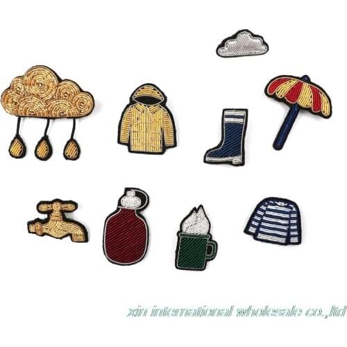 Creative interest combination badge Metal silk handmade embroidery epaulette shoulder Upscale fashion bangladesh hat bag fiji