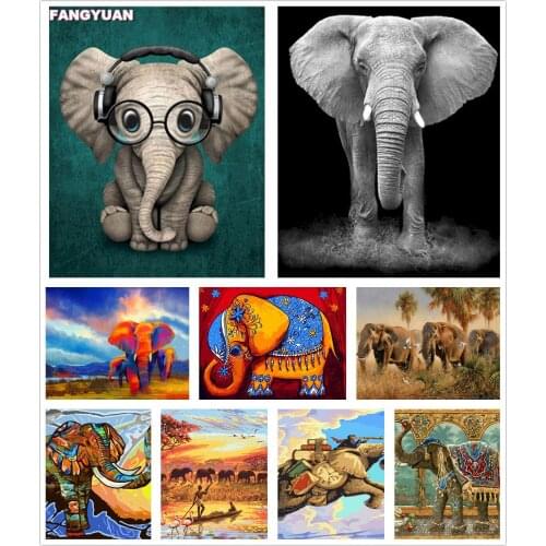 Full Drill 5D Diy Diamond Painting Animals Diamond Embroidery Elephant Cross Stitch Kits Mosaic Art Picture Home Decoration Gift
