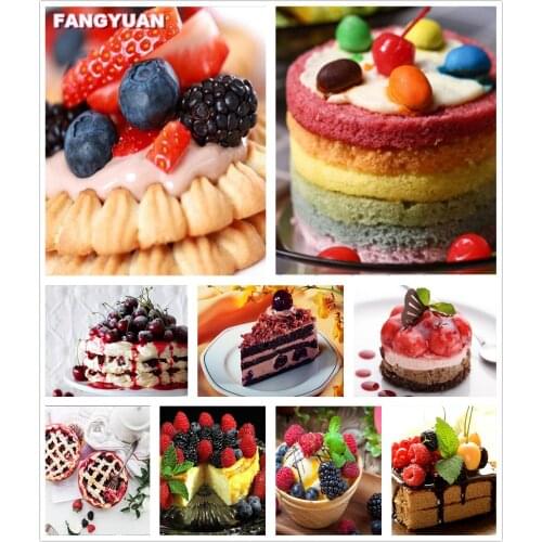 Fresh Fruit Cake 5D Diy Diamond Painting Accessories Chocolate Full Drill Cross Stitch Kit Diamond Embroidery Mosaic Home Decor