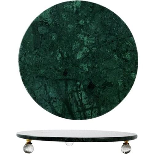 Natural Marble Storage Tray Jewelry Display Plate Luxury Round Dessert Fruit Cake Snack Plate Home Desktop Decor Tray