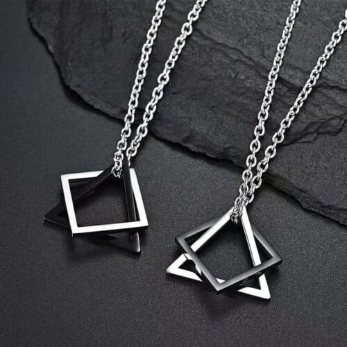 New Creative Geometric Necklace Triangle Hip Hop Street Dance Fashion Jewelry Mens And Womens Necklaces