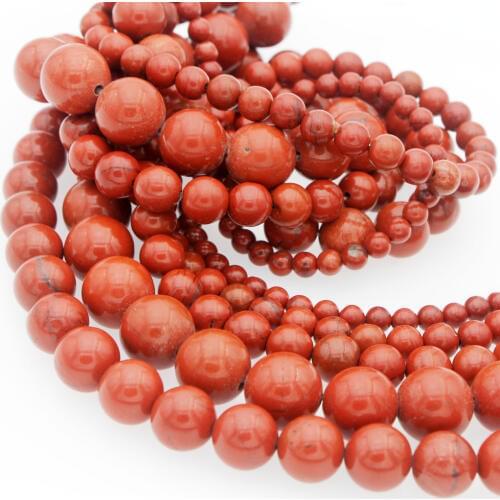 Wholesale AAA Red Jaspers Natural Stone Round Loose Spacer Beads for Jewelry Making 4mm 6mm 8mm 10mm 12mm DIY Bracelet Necklace