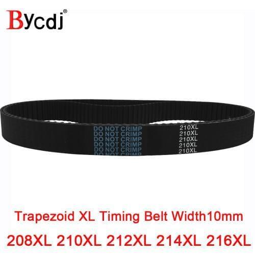 XL Timing Belt 208XL/210XL/212XL/214XL/216XL Rubber Timing Pulley Belt 10mmWidth Closed LoopToothed Transmisson Belt pitch5.08mm
