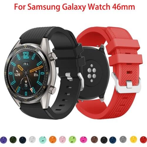 22mm Silicone Watchband For Samsung Galaxy Watch 46mm Replacement Bracelet Band Strap For Samsung Galaxy Watch3 45mm S3 Classic