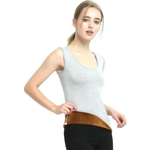 AECU Warm Women Plus Size Velvet Thermal Vest Corset Sleeveless 5XL Winter Underwear Tops Sexy Men Velvet Top Lovers Underwear