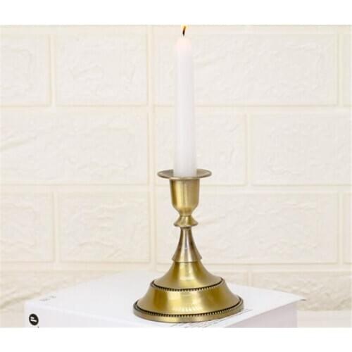 Vintage Festival Art Ornament Candle Holders Golden Party Beautiful Copper Alloy Collectable Decor Candelabrum Candlestick