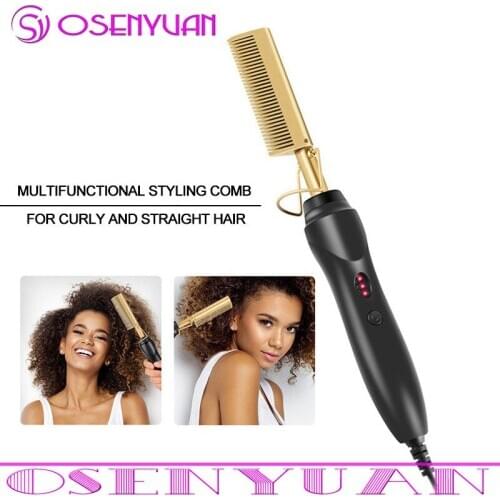 Hair Straightener Flat Irons Straightening Brush Hot Heating Comb Hair Straight Styler Corrugation Curling Iron Hair Curler Comb