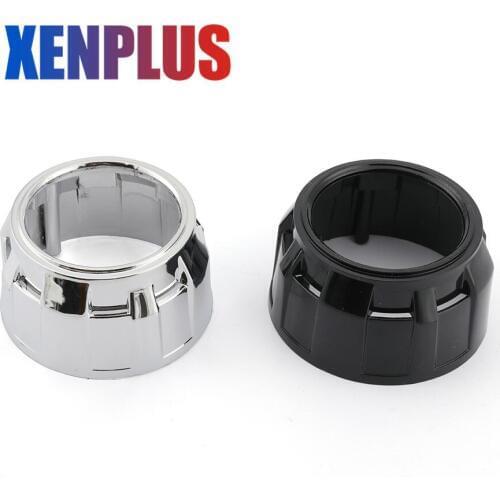 Xenplus 2pcs Resistant Bezel black Shroud Chrome Silver Shrouds Mini Gatling Gun Mask Hoods Covers For H1 2.5 inch WST Lens