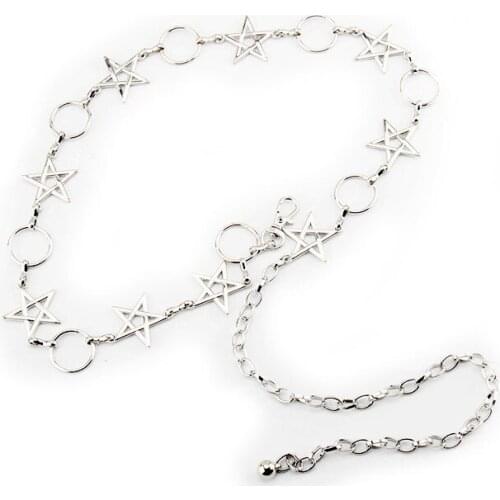 Women fashion silver golden metal waistband Hiphop Rock Gothic punk Waist chain belt skirt dress corset belt clothes accessories