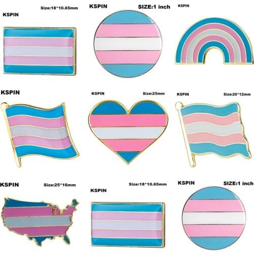 Transgender Pride Badge Lapel Pin Brooch