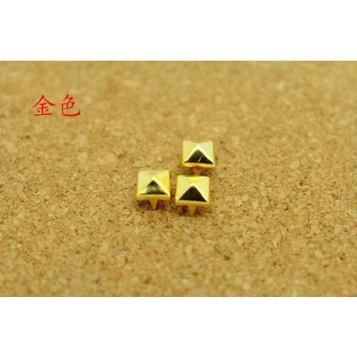 1000pcs 6MM Gold Metal Rivets Spots Pyramid Rivet Metal Claw Nailhead Punk Rock Studs DIY CellPhone Leathercraft Accessory