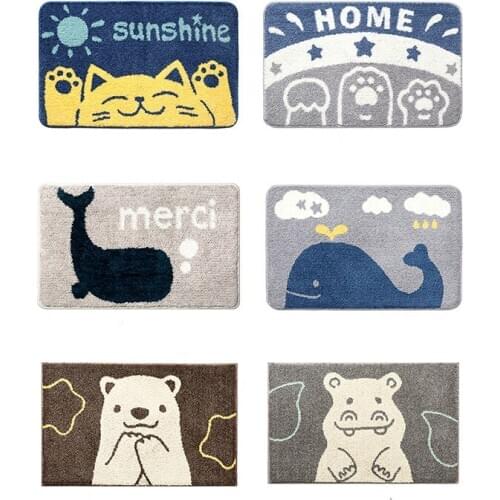 1pc Cartoons Anti-slip Mat Bathroom Foot Pad Water Absorbent Floor Carpet Modern Bedroom Carpet Doormat Printed Bath Mat