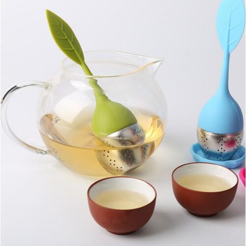 10pcs/lot Tea Infuser tools Leaf Silicone with Food Grade make tea bag filter 6 colors Stainless Steel Tea Strainers