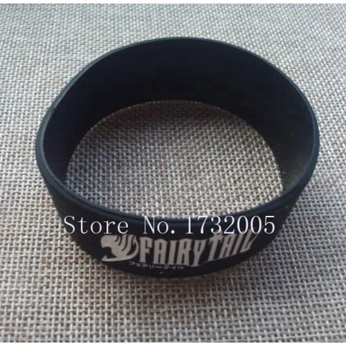20 pcs Popular Cartoon Japanese Anime Fairy Tail Wristband Silicone Promotion Filled In Color Bracelet AA-05