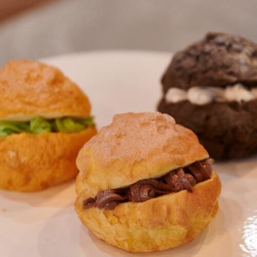 4pcs Simulation bread puff cake model fake food decoration shop window model room decoration furnishings photo props