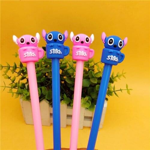 48 pcs/lot Kawaii Stitch Gel Pen Cute 0.5 mm black ink Signature Pen School Office writing Supplies Promotional Gift