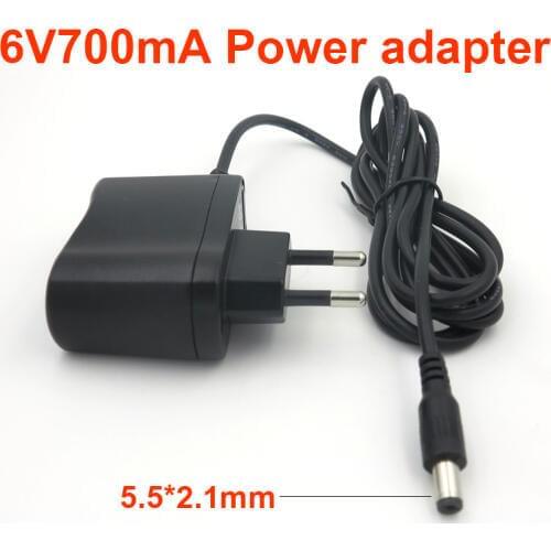 6V700mA Power Adapter Universal Charger US/EU/UK/AU Plug for Toy electric car,Motorcycle Power Supply 5.5*2.1mm with 1.5m Cable