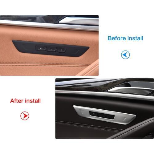ABS Matte Silver Seat Seat Memory lock Button Frame Trim For BMW 5 Series G30 2018 Car Accessories