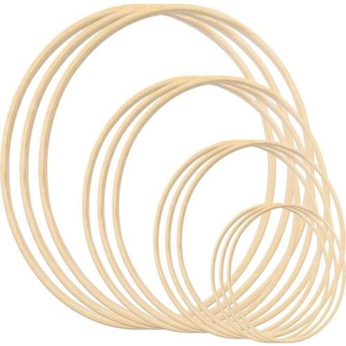 Bamboo Floral Hoop Wreath Macrame Craft Dream Catcher Hoops Rings for DIY Wedding Wreath Decor,Macrame Dream Catcher