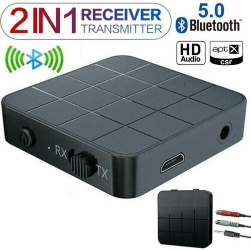 Mini Dual Mode Wireless Bluetooth 5.0 Transmitter&Receiver Adapter With 3.5mm Audio Cable For PC TV Car